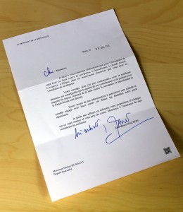 Lettre du Président MACRON à Michel HUNAULT pour son livre